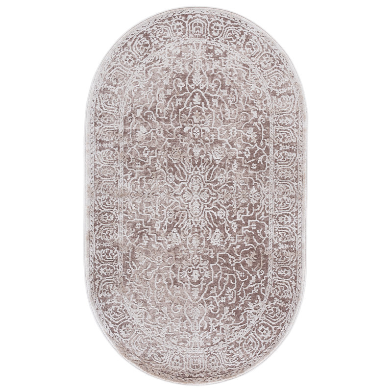 Tapis oriental beige / crème Calidia, Ovale 3 pi x 5 pi
