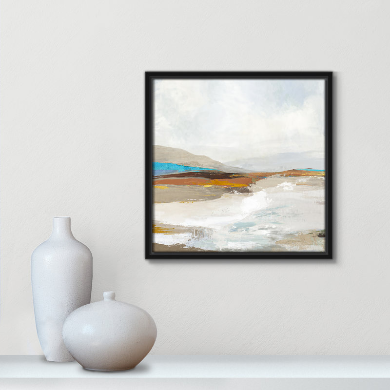 «Middle Sea Soft Sea I» par Allison Pearce, reproduction sur toile flottante, Cadre noir, H 13,5 po x l 13,5 po