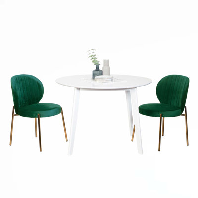 Ensemble de salle à manger contemporain Exum, plateau de table rond, ensemble de salle à manger, ensemble de salle à manger