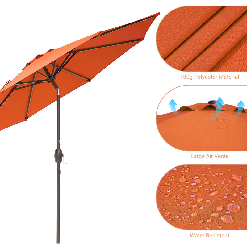Parasol de marché rond 106,3 po Asyraf, Orange