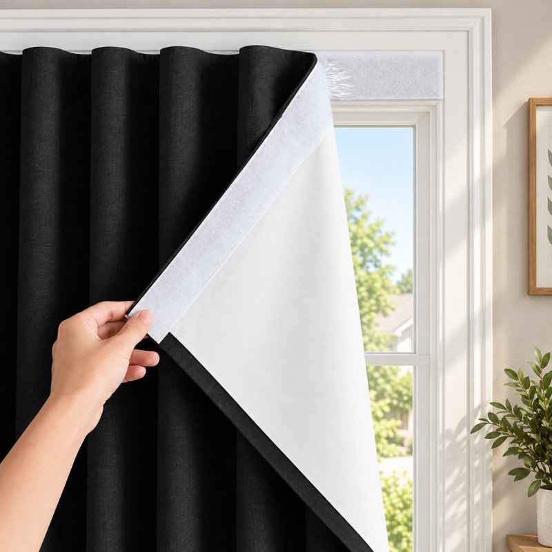Rideaux occultants auto-adhésifs sans perçage, polyester, housse de fenêtre à intimité instantanée, stores portables faciles à poser pour chambre à coucher, dortoir, véhicule récréatif et voyage