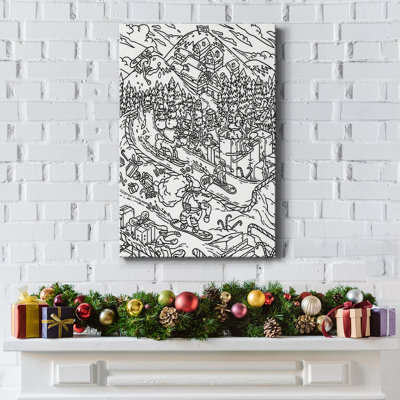 Snowboard Santa sur impression sur toile