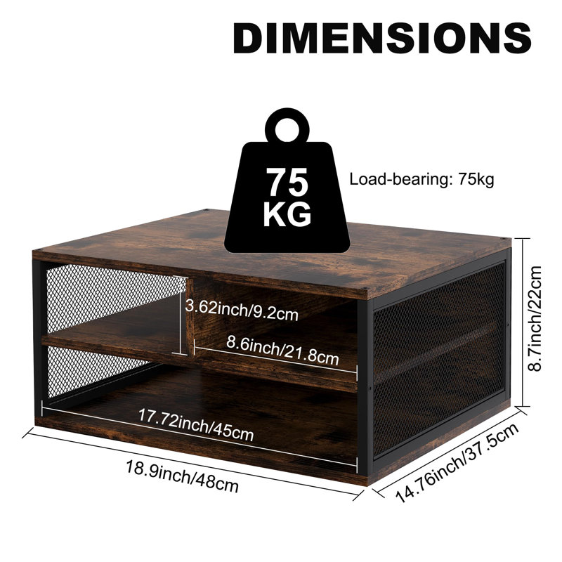 Desktop Printer Stand With Storage, Paper Organzier Shelf Printer Table Desk