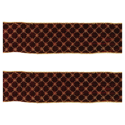 Ornate Diamond Pattern Wired Ribbon