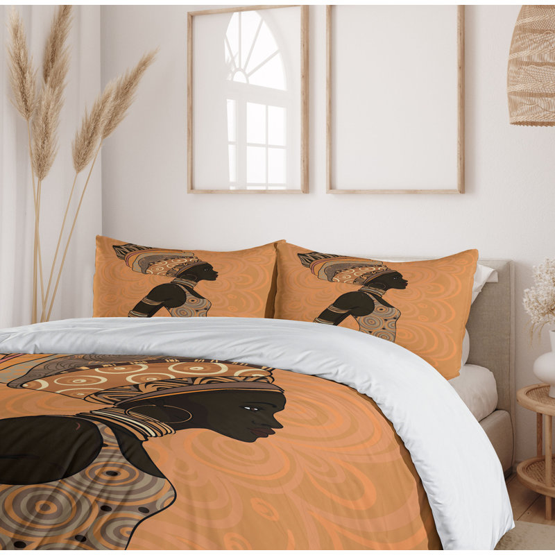 African Modern & Contemporary Polyester Duvet Cover, Queen