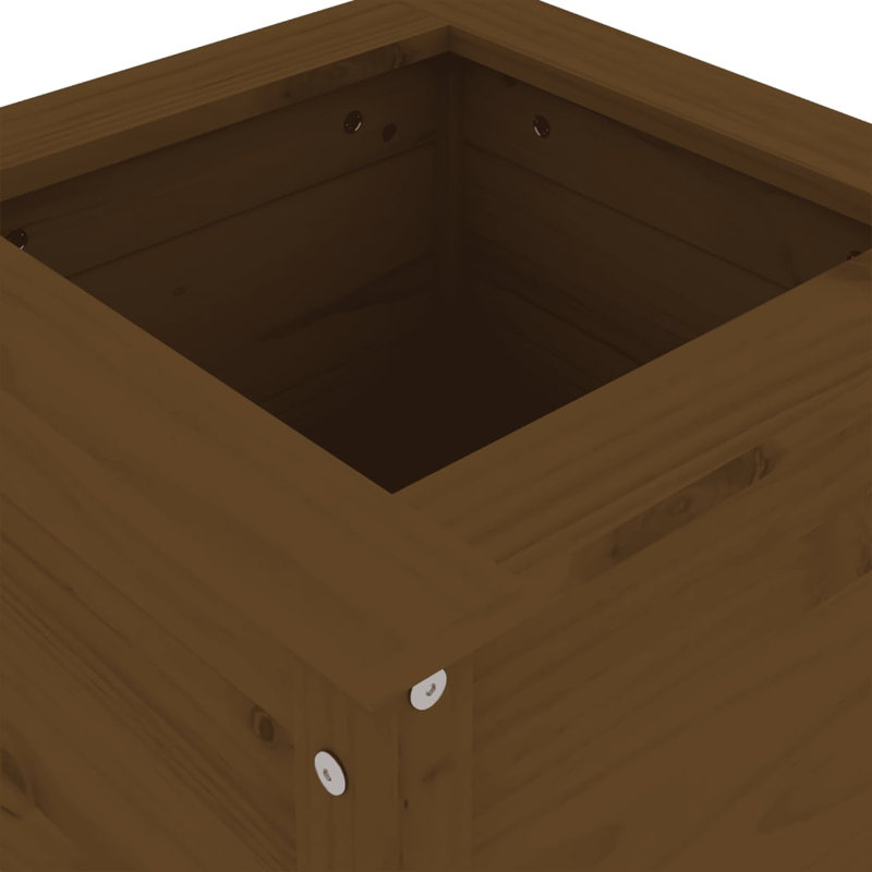 Bojana Wood Pot Planter, 78cm H x 40cm W x 40cm D, Pine, Honey Brown