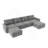 Chenille Modular Sectional Sofa,U Shaped Reversible Couch,Free Combination