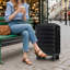 14 "/ 20" 2 pièces / ensemble dans un bagage à roulettes en ABS, avec serrure à combinaison, étui à cosmétiques 14 "