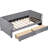 Velvet Twin Daybed With Ergonomic And 2 Space Drawers In Back Design For Storage-1125706382