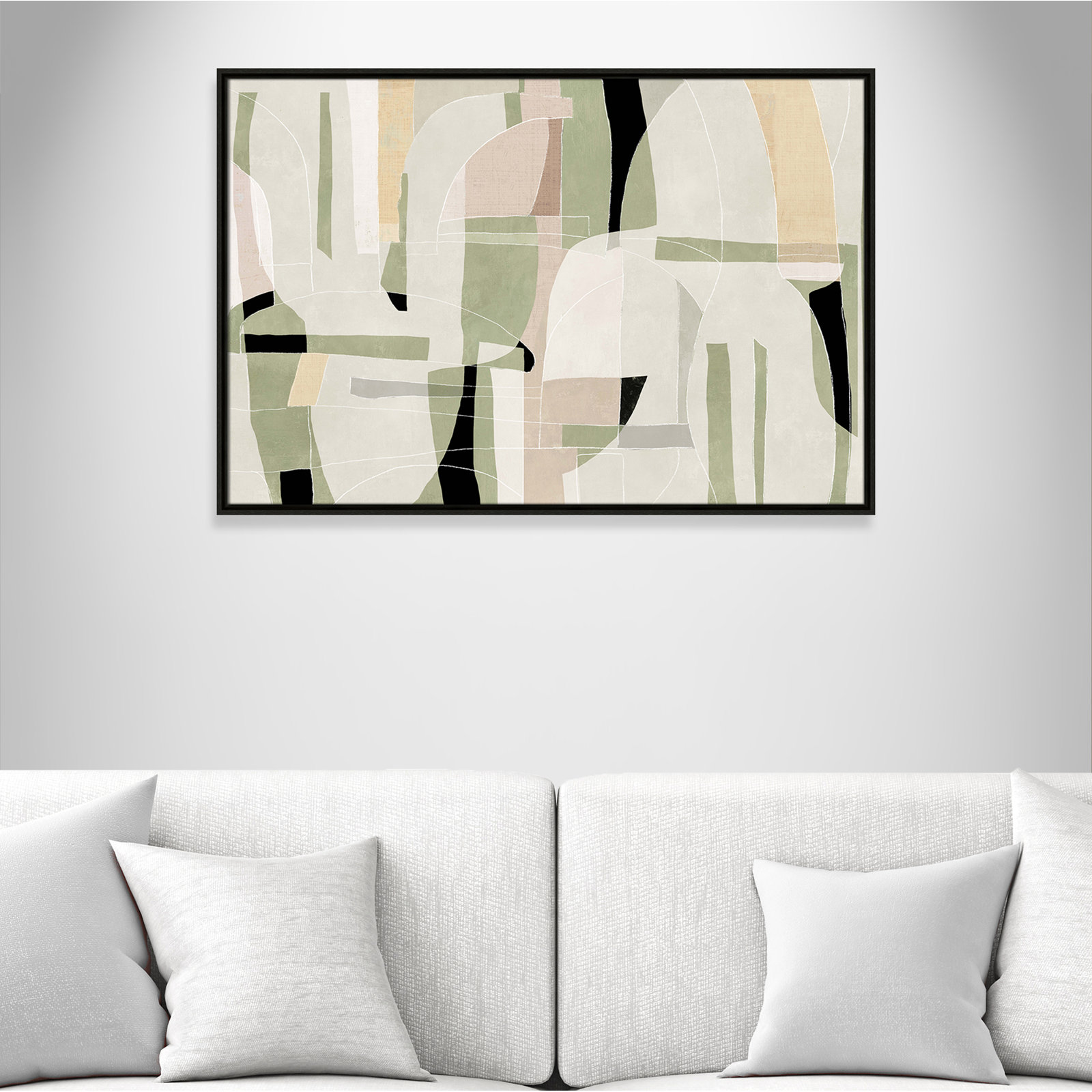 Brienne "Sunny Barcelona" Print, 37.5" W x 25.5" H, Espresso