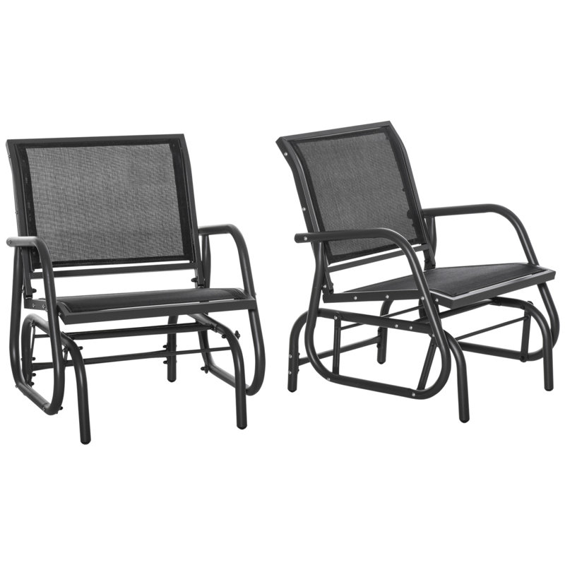 Ensemble de 2 fauteuils de patio Outsunny, noir, ensemble de patio, chaises de patio, meubles de patio
