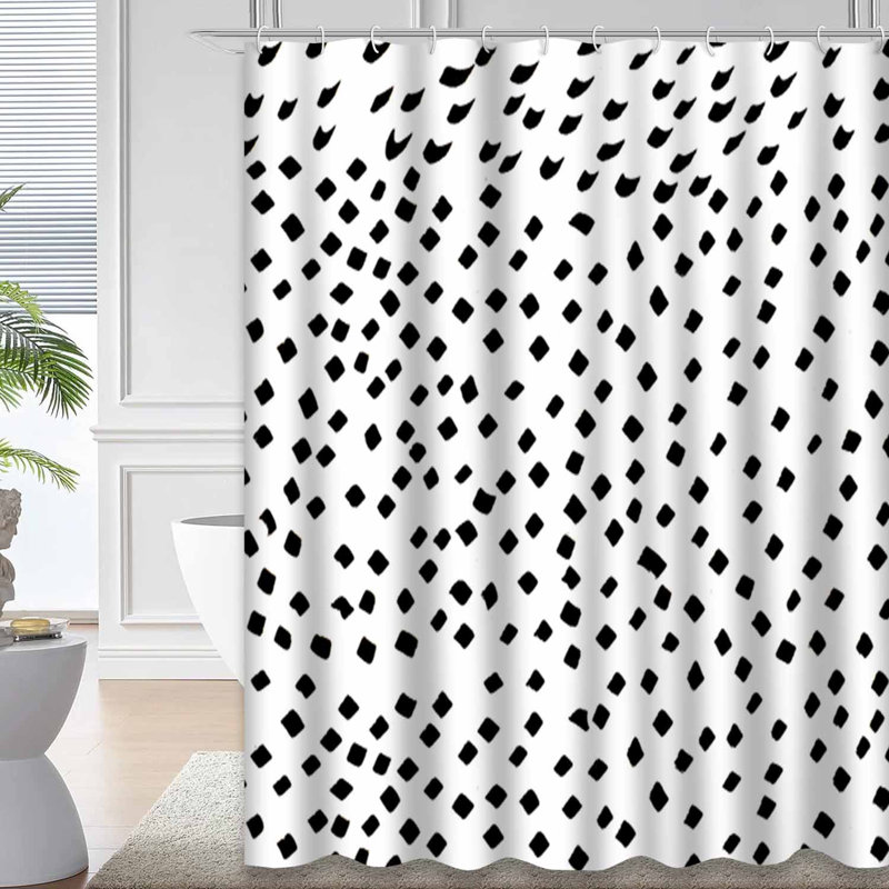 Rideau de douche noir avec 12 crochets, L 72 po x l 72 po