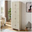 Armoire de rangement haute 72,4 "avec 8 portes et 4 tablettes, bibliothèque, salon, cuisine, salle à manger, armoire de rangement autoportante, WHI-776055941