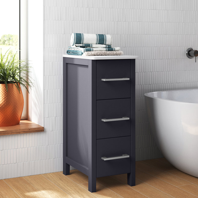  11.6" W x 33.5" H x 17.7" D Free-Standing Bathroom Cabinet, Espresso