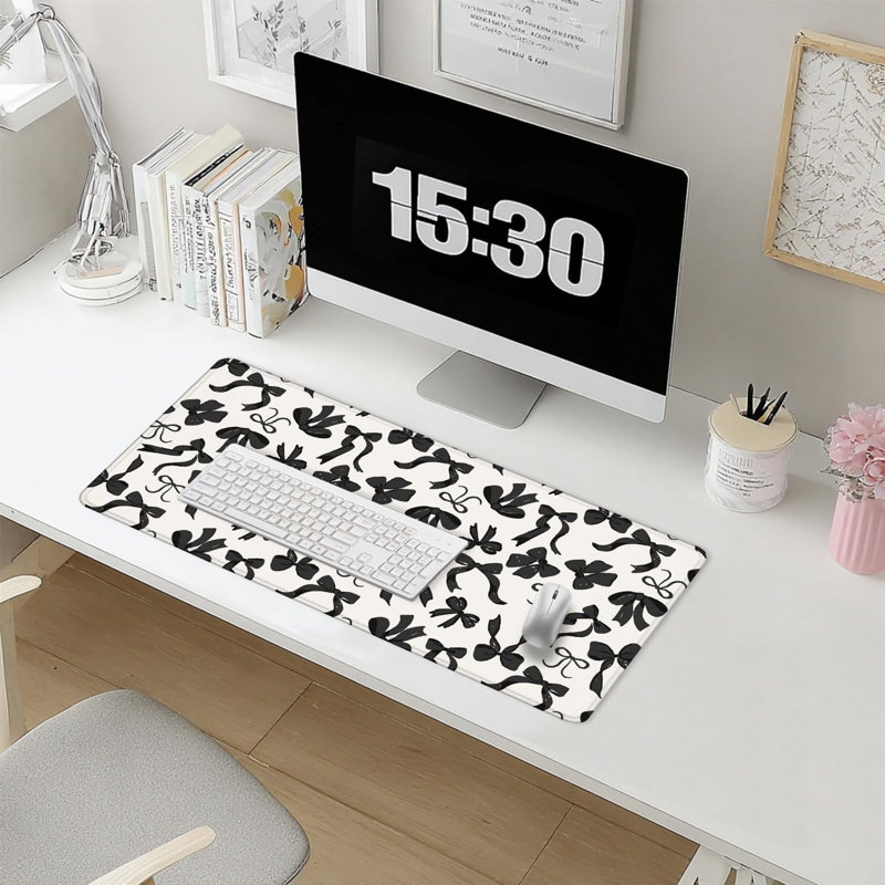 Tapis de souris Coquette Black Bow Large 35,54x15,7 pouces