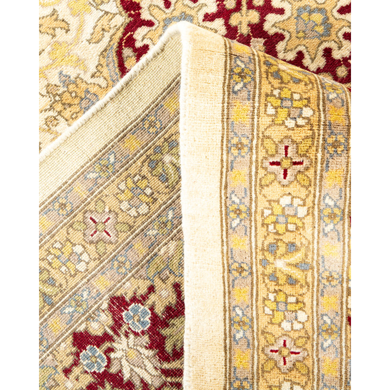 Tapis ivoire noué à la main de conception unique 8 pi 2 po x 10 pi 3 po Keenan