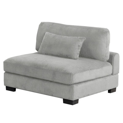 Bentley Modern Style Corduroy Fabric Upholstered ARMLESS CHAIR Made With Wood Frame