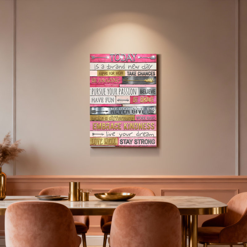 Citation inspirante, planche de bois sur toile tendue, reproduction d'art sur toile, H 36 po x l 24 po