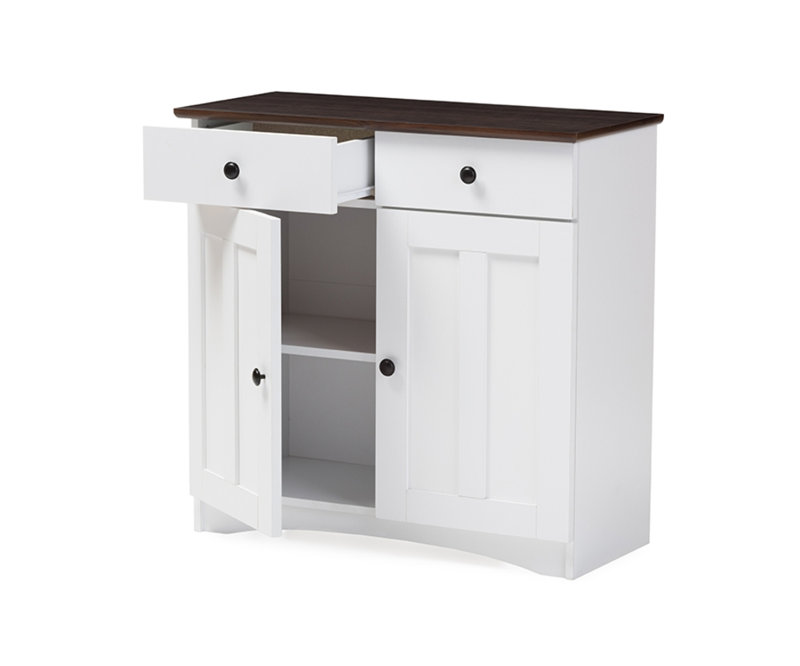 White and Wenge Cabinet, 30.42" H