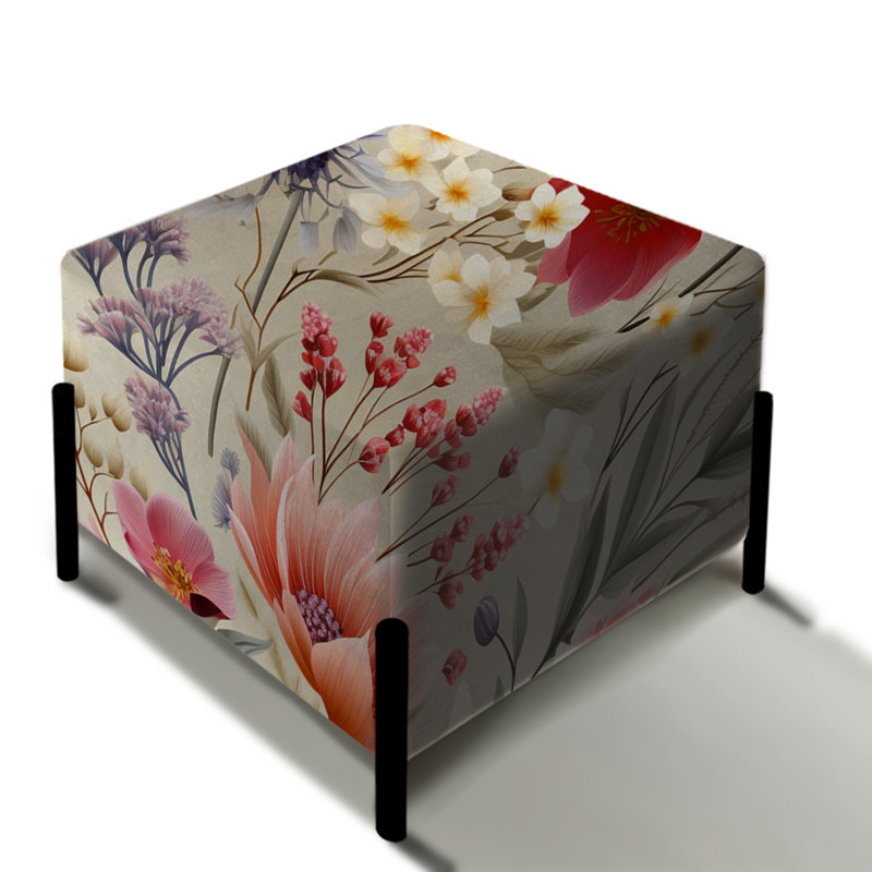 Motif floral pastel de campagne anglaise - repose-pieds carré floral