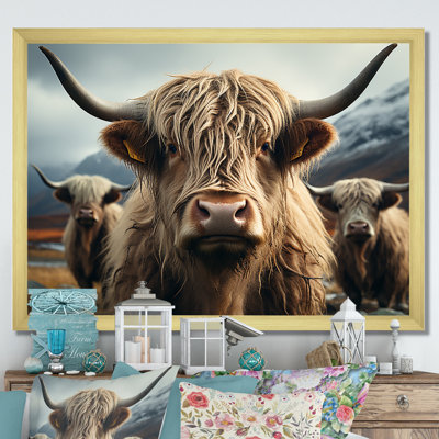 Majestic Highlands Yaks sur toile
