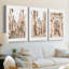 Blush Architecture Study I  -Custom Wrapped Gallery Canvas - 3 Pieces-956323274