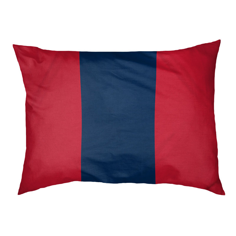 Coussin rectangulaire designer New York Bronx, Grand (L 40 po x l 50 po), Rouge / bleu marine / rouge
