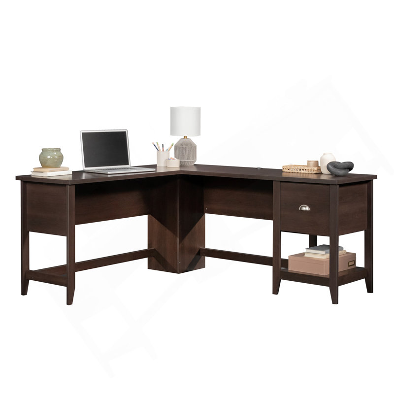 Bureau en L, finition brune