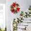 Guirlande de Noël artificielle pré-éclairée 6 pi avec pommes de pin, arc argenté et décoration de boule de Noël pour l'intérieur et l'extérieur