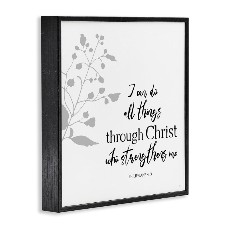 Toutes les choses à travers le Christ, estampe numérique, design par Val Rhodes, Giclée encadrée noir minuit