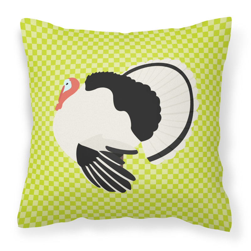 Royal Palm Turkey Checkered Throw Pillow, 18" x 18", Green