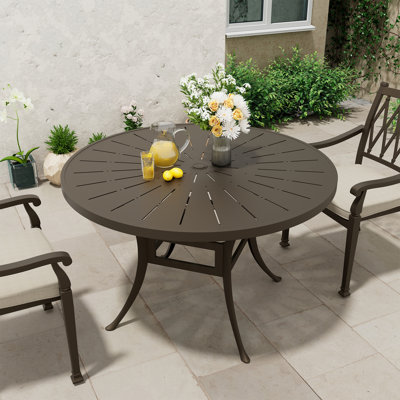 Fritsche Round 48.03'' Outdoor Cast Aluminum Round Dining Table