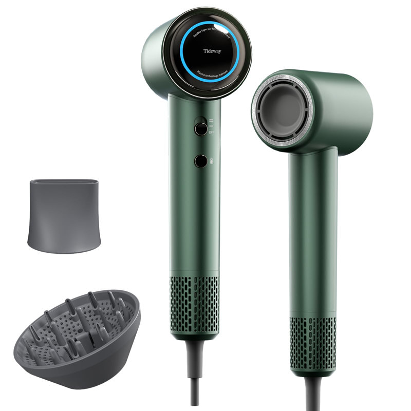 Professional High-Speed Ionic Blow Dryer 110,000 RPM, Compact with Magnetic Diffuser, Fast Drying, Brushless Motor, Low Noise, Smart Temperature Control
