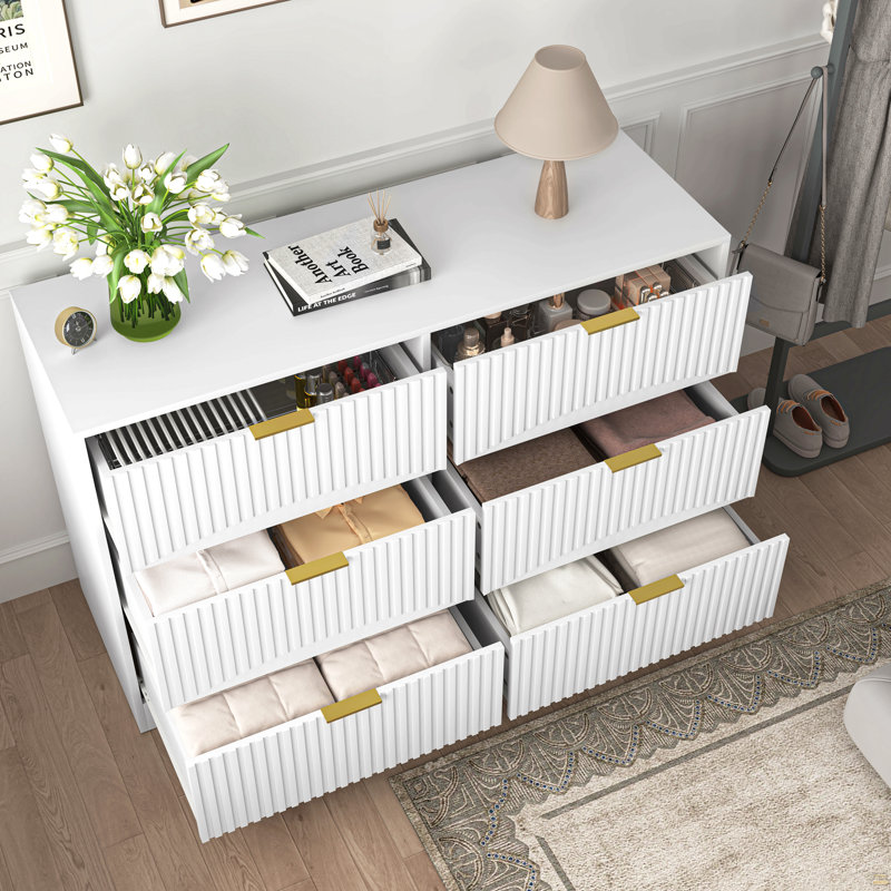 Commode 6 tiroirs Modern, commode, Blanc