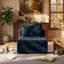 Chaise modulaire sans accoudoirs avec repose-pieds, siège profond avec ressorts ensachés, aucun assemblage requis, canapé modulaire à compression pour salon, bleu-131507164