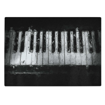 Tempered Glass Broken Piano Keys Chopping Board