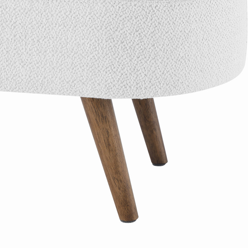 Jolande Upholstered Ottoman, White Linen Blend