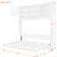Grand lit blanc à placer au mur, avec beaucoup de rangement, esthétique rayée à losanges et 6 lits compatibles avec un matelas de 8 pouces, équipé de panneaux abondants, capacité de poids de 600 lb