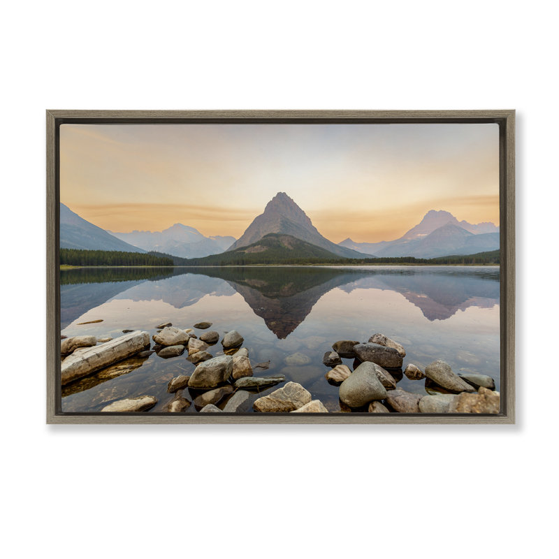 Cadre flottant National Park Central Mountain, design par Jeff Poe, H 17 po x l 25 po, Cadre flottant orme Montalcino