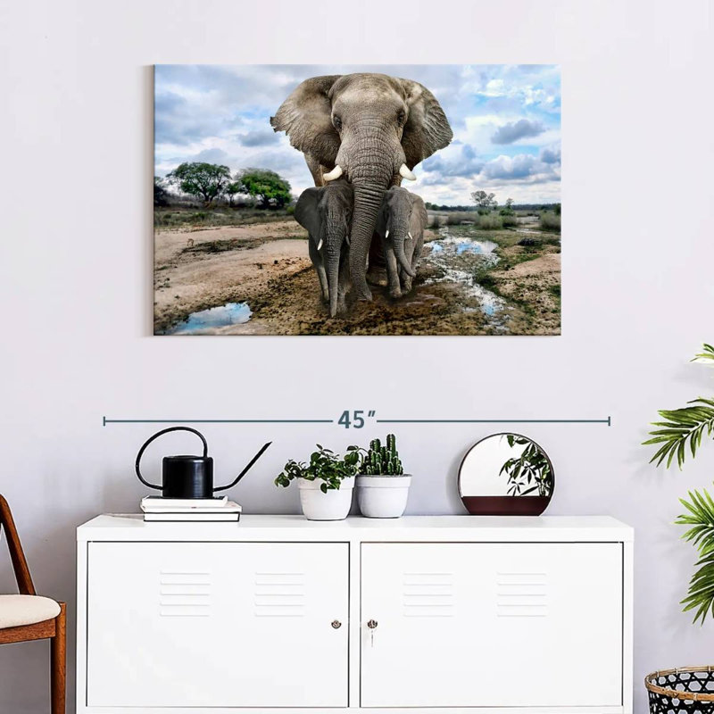 Brampt Safari Elephants, 24" H x 36" W