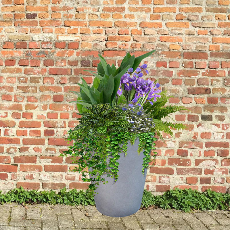 Contemporary Smooth Handmade Pot Planter, 61 cm H x 60.5 cm W x 60.5 cm D, Grey