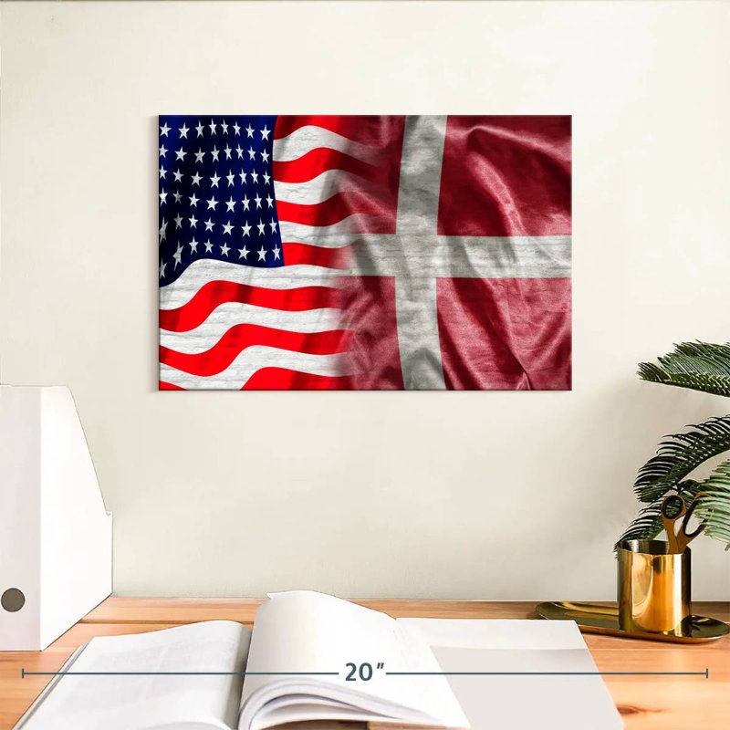 Borges USA And Denmark Flags, 8" H x 12" W