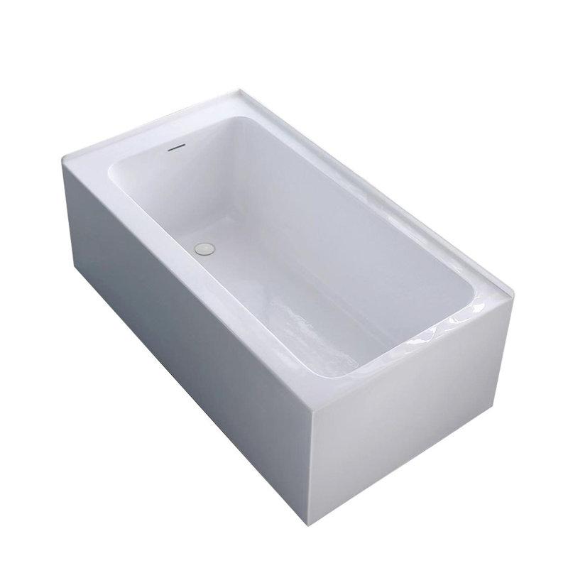 Baignoire carrée encastrée 152 cm x 81 cm □ Bonde à gauche, Baki-L-II