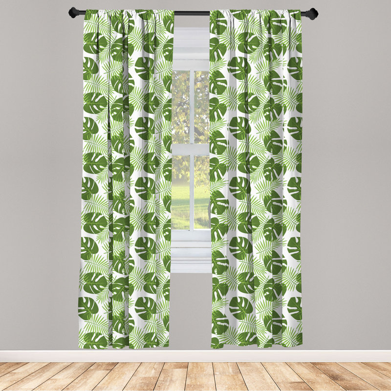Floral Semi-Sheer Rod Pocket Curtain Panels, 28" x 84"