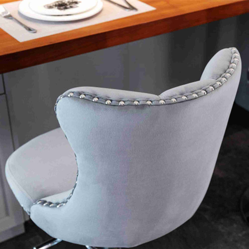 Tabourets de bar pivotants en velours avec hauteur de siège réglable, tabourets de bar rembourrés pour bistro et îlot de cuisine