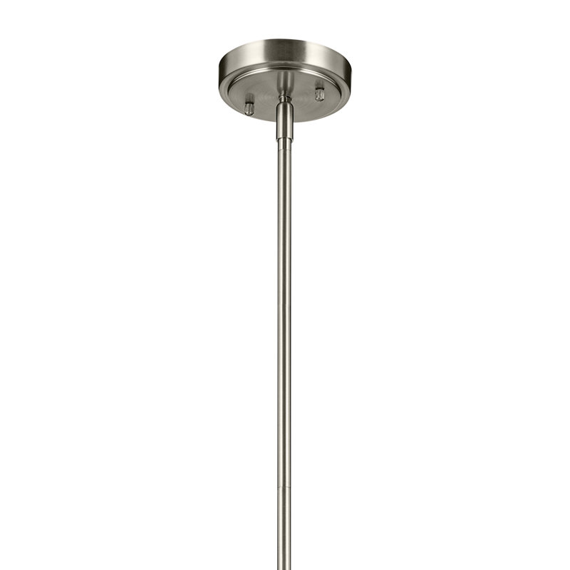 1-Light Brushed Nickel Modern Pendant with Seeded Glass Shade, Brushed Nickel