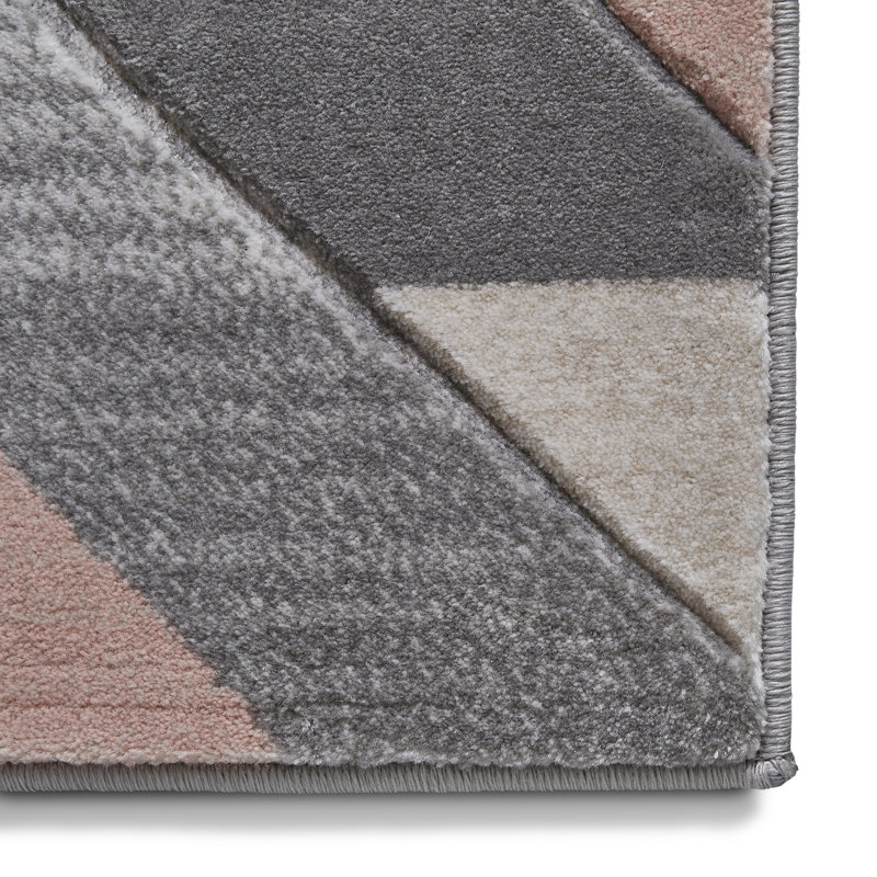 Fava area rug Machine Woven Rectangle Grey/Rose, Rectangle 80 x 150cm