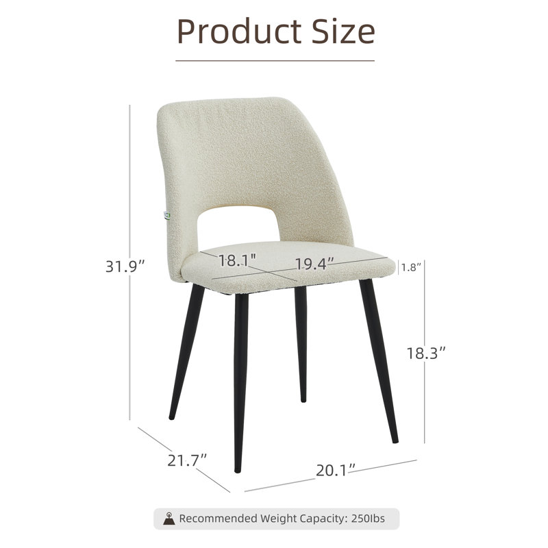 Ensemble de 4 chaises d'appoint de salle à manger Jonko, Beige