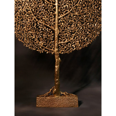 Décoration murale arbre en laiton avec bougeoir