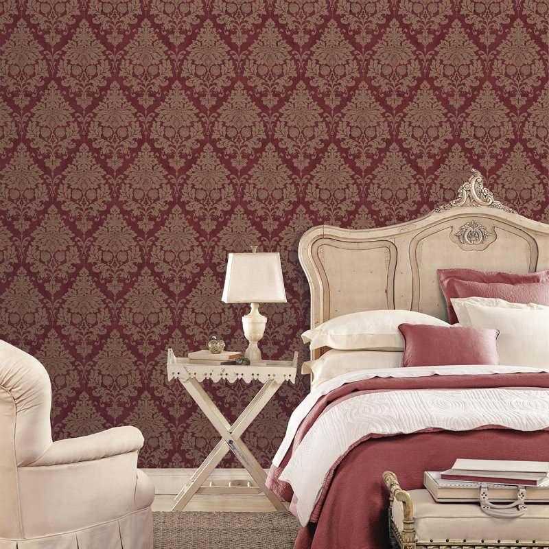 10m x 1.3cm Wallpaper Roll, Red